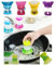 Dish Brush Soap Dispensing Palm Pot Cleaning Scrubbing Washing Up Kitchen Dish washing Brushes For Dishes Pan Dish pot Plate Cutlery Sink Refillable Scourer Firm Bristle Scrubber With PDQ Plastic-1 Pc