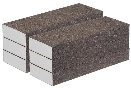 sourcing map 6pcs Fine Sanding Sponge Blocks 320-400 Grit Foam Sanding Block for Polishing Kitchen Metal Wood Drywall, 200x70x25mm