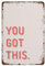 You Got This, minimalistische Wandkunst, Wandkunstdruck, Poster, rosa, kreatives Blechschild, Skelett, lustiges Metallschild, Vintage-Wanddekoration für Zuhause, Bar, Restaurant, Café, Büro, Club,