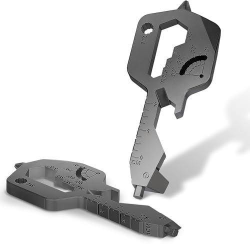 Herren-Schlüsselanhänger, Multitool, 2 Stück, 20-in-1 Schlüsselform, EDC-Gadgets, Multi-Tool mit Bohrantrieb, Schraubendreher und Flaschenöffner, Schlüsselanhänger, perfekte Geschenke für Männer,
