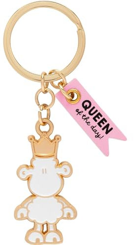 Sheepworld Schlüsselanhänger mit Motivdruck Queen | Anhänger, Schaffigur mit Schlüsselring, Länge 8,5 cm | Geschenk für Sie, Freundin, Schwester, Kollegin | 48850