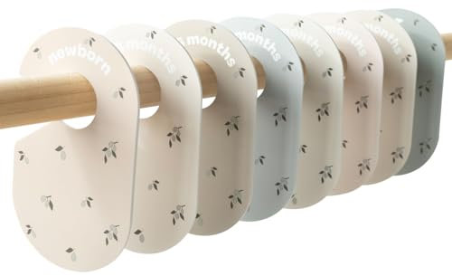 3 Sprouts - Größentrenner Baby für Kleiderstange, Grössentrenner Baby, Doppelseitiges Babykleidung Schrankteiler für Neugeborenen - Olive