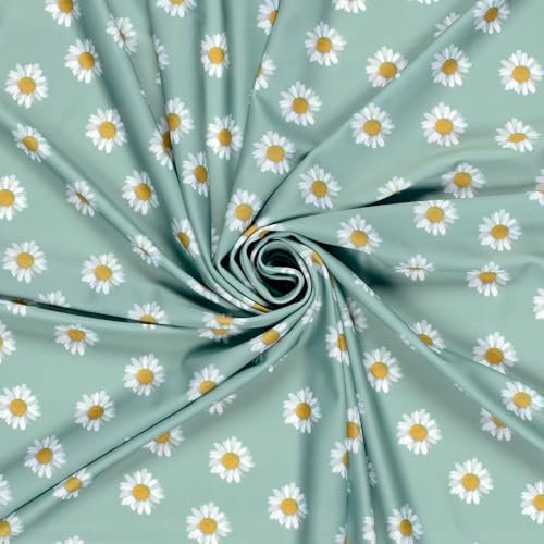 Swimwear Jersey UPF50 recycled Stoff digital bedruckt 50cm - Bademodestoffe Meterware Bekleidungsstoffe (Blumen Mint)
