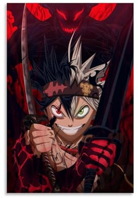 TNERPAR Anime Black Clover Poster Asta Poster Dekorative Malerei Leinwand Wandkunst Wohnzimmer Poster Schlafzimmer Malerei,Wandkunst Bilddruck Moderne Familienzimmer Dekor 12x18inch(30x45cm)