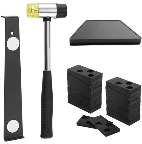 Sliva Laminate Wood Flooring Installation Kit with 40 Spacers, Mallet, Block and Pull Bar