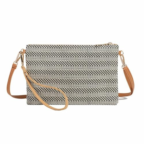 Siyecioa Handytasche Zum Umhängen Damen, Umhängetasche Damen Klein, Boho Tasche, Strohtaschen für Frauen Crossbody Strand Tasche, Fashion Handy Schultertasche mit Langem Gurt für Mädchen