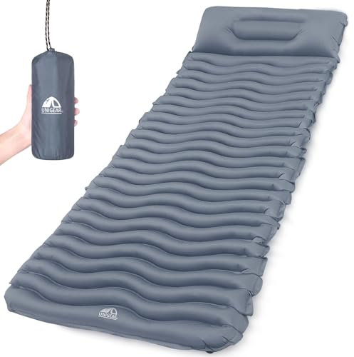Unigear Esterilla Inflable Portatíl Colchón de Aire para Camping Acampa Colchones Hinchable Utraligero y Resistente Cama Colchoneta de Dormir al Aire Libre Viaje Playa