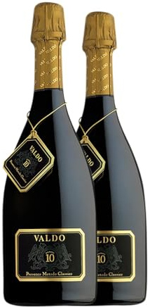 Valdo Número 10 Spumante Metodo Classico Glera Brut Prosecco 75 cl Weißer Sekt (Karton mit 2 Flaschen von 75 cl)