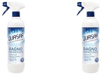 Quasar - Bagno Igienizzante - Anticalcare, Elimina i Residui di Sapone, Risciacquo Veloce - 680 ml (Confezione da 2)