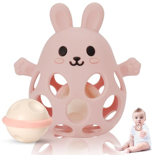 Venditer Jouet Bébé Eveil Montessori 0-6 Mois, Hochet Sensorielle 0-12 Mois Rose