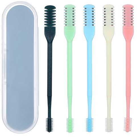 oruola Lot de 5 tondeuses nasales manuelles 2 en 1 avec brosse de nettoyage - Tondeuse nasale rotative à 360° - Pour homme et femme - 5 couleurs