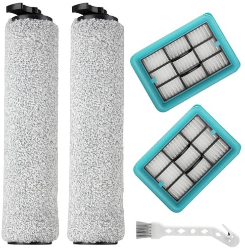 Bissell Crosswave Ersatzteile 3831, Rollenbürste und Filter, Ersatz für Bissell 3831, HF2, 3845, 3847, 3848, erhöht die Reinigungskraft und verlängert die Lebensdauer des Staubsaugers, 4 Stück