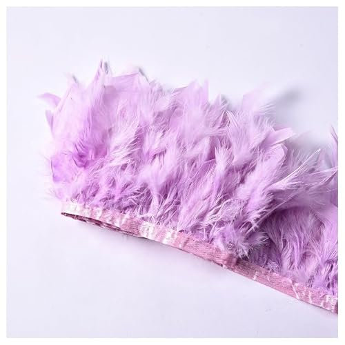 GreatRise 10-15cm Natürliche Truthahnfeder Band Truthahnfeder-Bordüre Fringe Trim Federborte Plüsch Federbesatz für DIY Basteln Nähen Party Hochzeit Kleid Kostüme Dekoration Helles Violett 1m