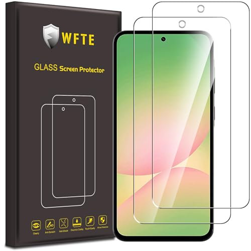 WFTE [Lot de 2 Verre Trempé pour Samsung Galaxy A56 5G / A36 / S24 FE, 0,26mm Film de Protection D'écran avec Haute Transparence à 99%, Anti-trace Protecteur avec Dureté 9H Glass pour Samsung A56