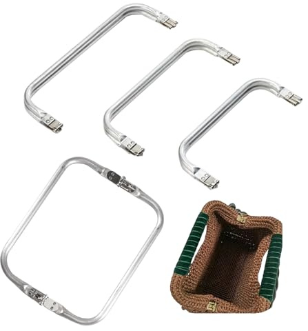 Tulov 4 Stück Taschenrahmen 16/18/22/25 cm Metallverschluss für DIY Taschen | 4 Metallrahmen in 16, 18, 22 und 25 cm. Ideal für Geldbörsen, Clutches, Handtaschen sowie DIY- und Nähprojekte