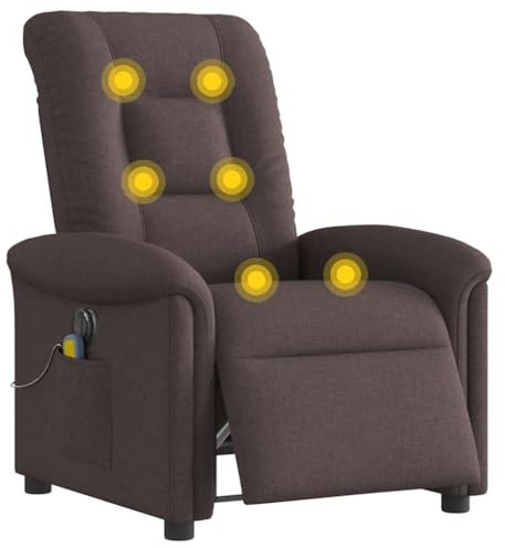 vidaXL Massagesessel Elektrisch Dunkelbraun Stoff