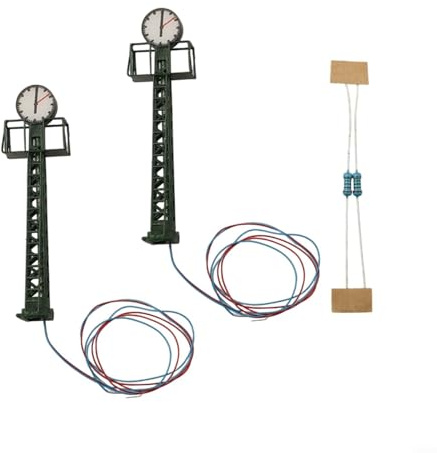 HOHOVYVY Modellbahn Gittermast Beleuchtung 2 Stück LED Lampen Für N Spur Gleise Und Gebäude Layout 3V DC/AC