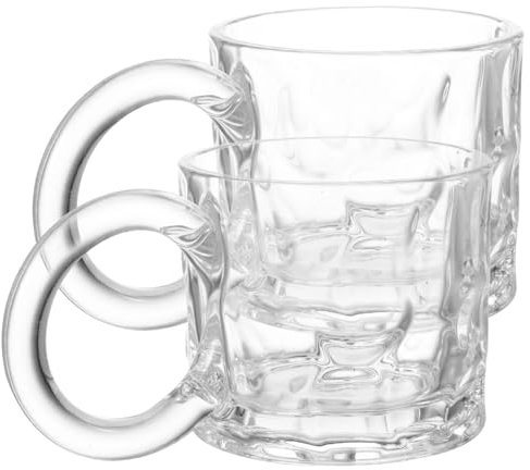 BRIGHTFUFU 2stücke Dekorative Glasbecher Mit Griff Stilvolle Und Praktische Wasser Und Getränkegläser Für Kaffee Tee Milch Und Leicht Zu Reinigen Spülmaschinenfest Langlebig