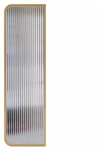 XILYZMO Sichtschutz Stellwand, Dekorative Trennwände, Durchscheinender Arbeitsplatz- Sichtschutz, Eisenrahmen Gestreiftes Glas Tragbare Sichtschutzwände Für Büro Restaurant(Gold,40x120cm)