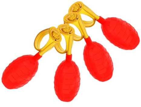 BESTonZON 4 Stück Wassersprühring für die ganze Person Glitzer Streich Ring-Party-Requisiten Scherzartikel Ring Prank Spaßring Neuheit Ring Wasserringspielzeug Plastik rot
