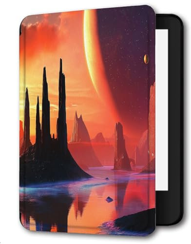 Case Compatible for 6 Kindle Paperwhite 5th/6th/7th Generation 2012/2013/2015,Lightweight Slim Soft PU Case Cover Skin for Paperwhite 5 6 7 Gen,Planet City