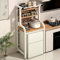 4-Tier Mini Fridge Cabinet Storage Shelf & Microwave Stand Table, Freestadning Space Saver Multifunctional Kitchen Organizer Shelves Rack for Spices Utensils Foods