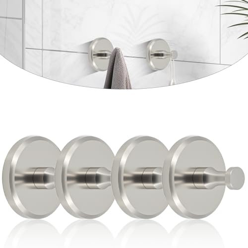 lafo 4 ganchos de ventosa Roha, toalleros con ventosa, extra fuerte, gancho con ventosa, gancho de succión plateado extra fuerte, ventosa al vacío (simplicidad moderna, pieza, 4)