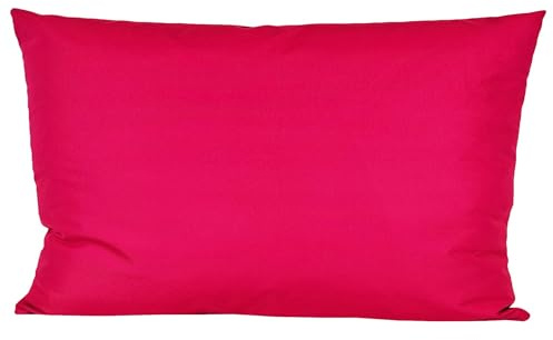 JACK 40x60cm Outdoor Lounge Kissen Dekokissen inkl. XXL-Füllung Wasserabweisend Sitzkissen Garten Stuhl Lotus Effekt, Farbe:Himbeere