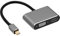 Pitadue Adaptador DisplayPort a HDMI VGA de doble salida 4K1080P Convertidores de aluminio para ordenadores portátiles, monitores, proyectores, DisplayPort a HDMI, adaptador VGA