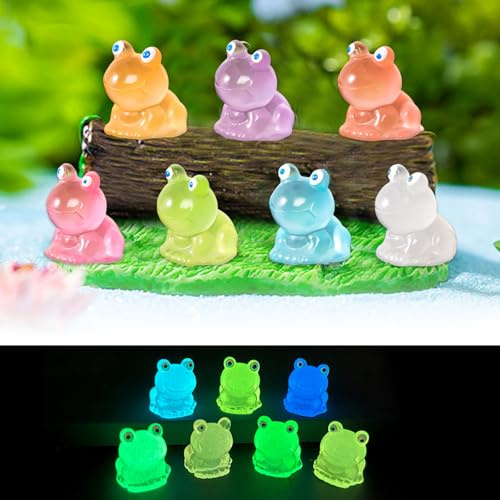 Zamety Mini Grenouille Lumineuse, 70 Pcs Grenouille Mini Figurine, Animaux Miniature en Résine, Adaptée à la Décoration de Miniature Jardins, Plantes en Pot et Maisons de Poupées, 7 Couleurs