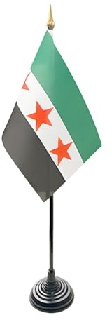 Helle syrische Tischflaggen, 14 x 21 cm, kleine Syrien-Schreibtischflaggen, Dekoration für Diplomaten und Unternehmer in verschiedenen Einstellungen, internationale Meeting-Flagge