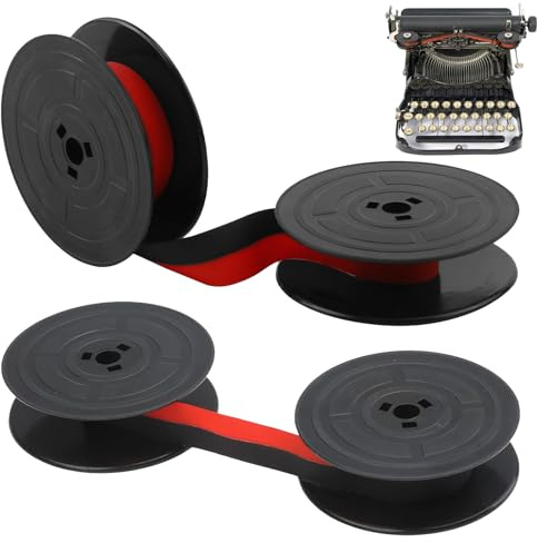 2 Pièces GR4 Ruban pour Machine à Écrire,Ruban De Machine À Écrire Double Paquet, Ruban Machine a Ecrire en Nylon,Compatible avec les Modèles Classiques Typewriters de 10 Mètres Chacun,(Noir & Rouge).