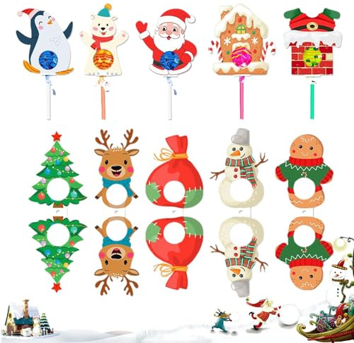Bavokon Christmas Lollipop Holder - Weihnachtsmann Lollipop Halter für Süßigkeiten - Süße Party Deko Für Zuckerhut Dessert Schokolade Buffet - Tisch Zuhause Bürio Klassenzimmer Festliche Feier
