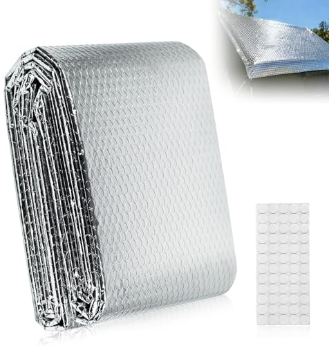 Heizkörper Reflexionsfolie, 5mx60cm Isolierfolie Dämmfolie Isolierung Hinter Heizkörper Heizkörperfolie Alu-Luftpolsterfolie Heizungsfolie für Fahrzeuge Dächer Fenster Rohre