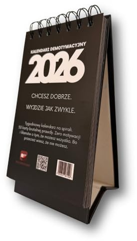 Schreibtisch Demotivationskalender 2026 - Spirale Woche, schwarzer Humor, minimalistisches Design, Colorophans. 52 Wochen reine schmutzige Wahrheit