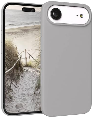 EAZY CASE Premium Silikon Hülle für iPhone Air - Handyhülle, Stoßfest, Schutzhülle mit Kameraschutz, Kratzfester weicher Mikrofaser-Innenfutter, Slim Liquid Silikon Cover Case Bumper - Hellgrau Grau