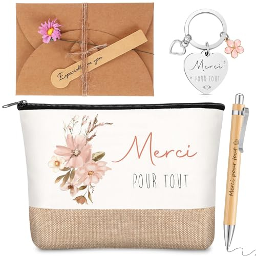 Xuniea Cadeaux de Merci 4 Pièces pour Femme Amies Anniversaire Retraite | Cadeaux de Départ, pour Collègue et Employés, Cadeau d'Adieu au Travail, Cadeau de Reconnaissance, pour Tout