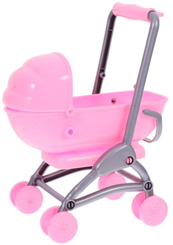 MAJORMENCH Miniatur Puppenwagen Kunststoff Kinderwagen für Puppenhaus Dekoration Realistisches Design für Kleinkinder Fördert Hand Auge Koordination und Sensorische Entwicklung Zubehör für