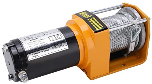 Cocoarm Treuil électrique 12 V pour ATV UTV Tout-terrain avec Câble en Acier étanche d'une capacité de 3 000 Lb et Guide-câble à 4 Voies