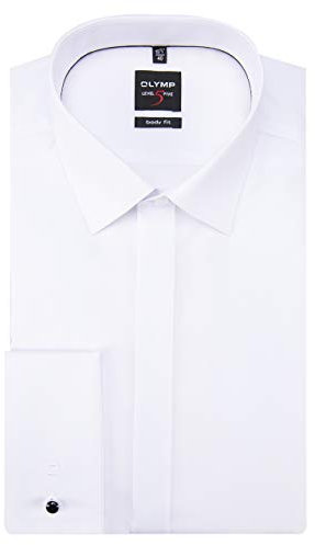 OLYMP Level Five body fit Galahemd Langarm Popeline- Weiß, Gr. 36