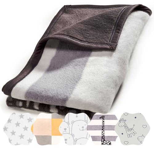 Arus - Babydecke, Gray Giraffe, Baumwollmischgewebe, 75x100 cm, 450 gr/cm²