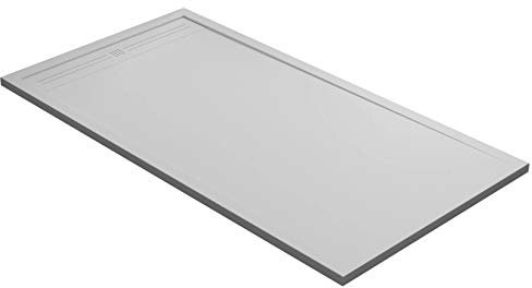 Plato de ducha 80 x 180 cm de piedra Maier Oasis blanco