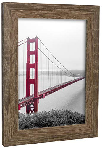 Bilderrahmen Fotorahmen 50x70 cm Wildeiche bilderrahmen zum aufhängen MDF picture frames Farbe und 40 verschiedene Größen wählbar ohne Passepartout Rahmen London