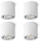 SSC-LUXon 4er Set CELI-2W Aufbauleuchte weiß schwenkbar GU10 - Deckenleuchte rund mit LED GU10 5W neutralweiß Deckenstrahler