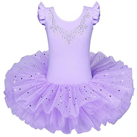 ZNYUNE Niña Tutu Vestido de Ballet Danza Clásico B184 Morado XXL