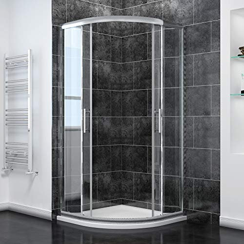 ELEGANT Offset Quadrant Shower Door 6mm Tempered Glass Shower Enclosure, 900x900mm