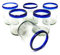 Dos Sueños Lot de 6 verres mexicains soufflés à la main avec bords bleu cobalt (300 ml chacun)