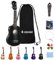 Donner Ukulele per Principiante Soprano Ukulele Kit 21 Polllici con Custodia Corde Ukelele Hawaiano Online Lezione Colore Nero