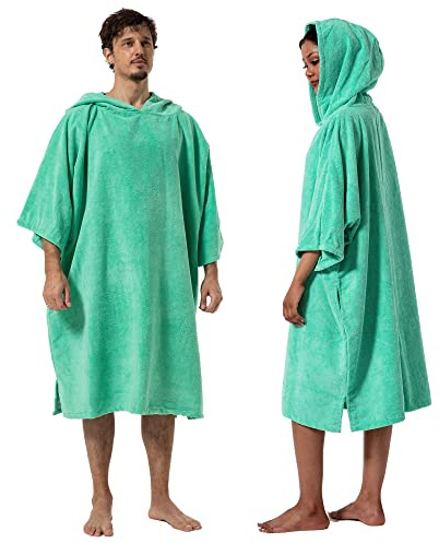 Winthome Handtuch Poncho Surf, Badeponcho Strand Umziehhilfe, Leichtgewicht mit Tasche und Kaputze, Damen Herren, Strandponcho, Changing Robe für Schwimmen, Strände