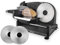 Venga! Electric Food Slicer, 1 Serrated Blade For Bread, 1 Smooth Blade for Cooked meats and Vegetables, thickness adjustment from 0 to 15mm, Removable Carriage, 200W, Black, VG AS 3005 BK BS